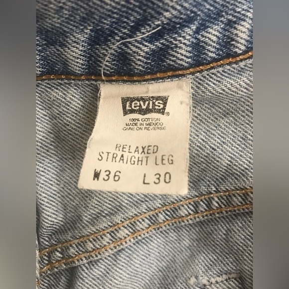 LEVI'S Mens Cotton Relaxed Fit Straight Leg Vintage Y2K Blue Jean Size 36X30 - Picture 9 of 12